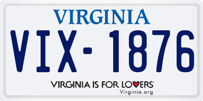 VA license plate VIX1876