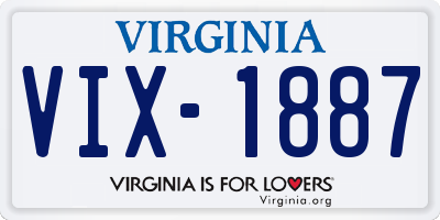 VA license plate VIX1887