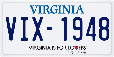 VA license plate VIX1948