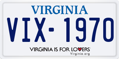 VA license plate VIX1970