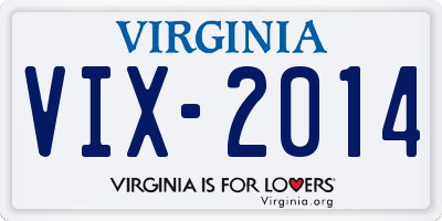 VA license plate VIX2014