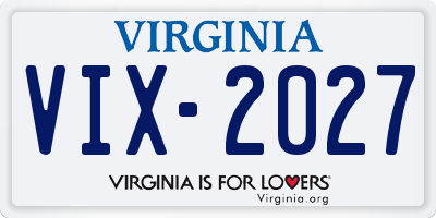 VA license plate VIX2027