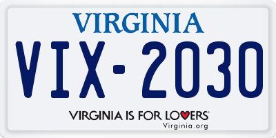 VA license plate VIX2030