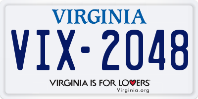 VA license plate VIX2048