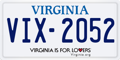 VA license plate VIX2052