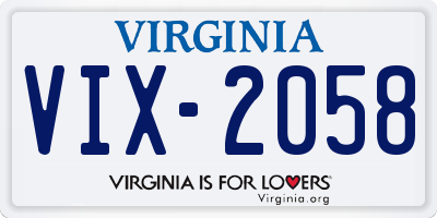 VA license plate VIX2058