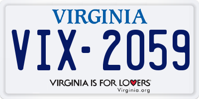 VA license plate VIX2059