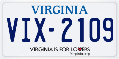 VA license plate VIX2109