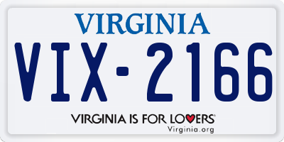 VA license plate VIX2166