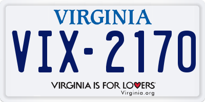 VA license plate VIX2170