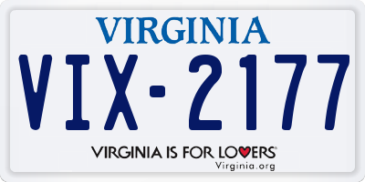 VA license plate VIX2177