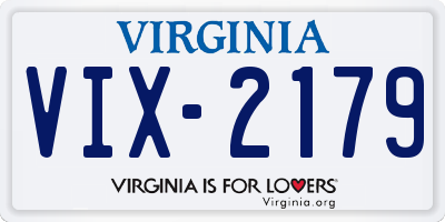 VA license plate VIX2179