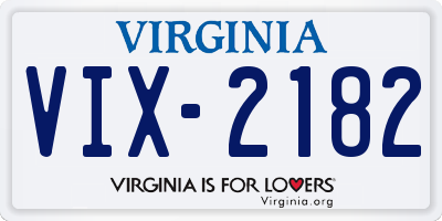 VA license plate VIX2182