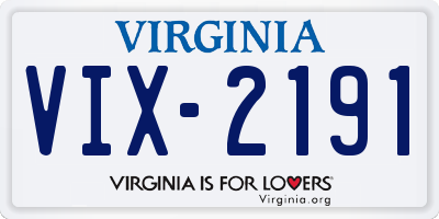 VA license plate VIX2191