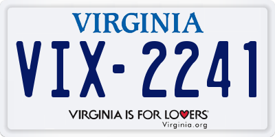 VA license plate VIX2241