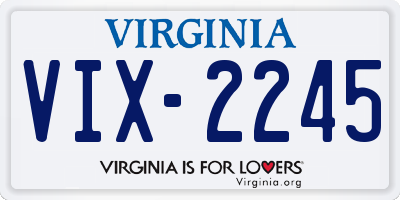 VA license plate VIX2245