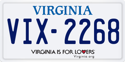 VA license plate VIX2268