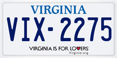 VA license plate VIX2275