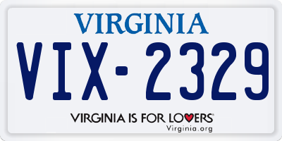 VA license plate VIX2329
