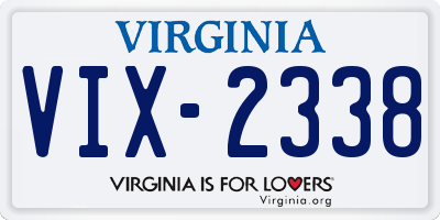 VA license plate VIX2338
