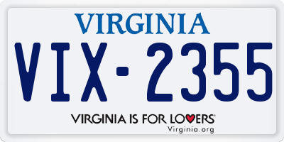 VA license plate VIX2355