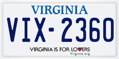 VA license plate VIX2360