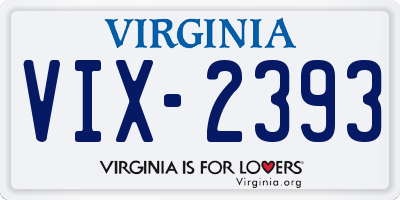 VA license plate VIX2393
