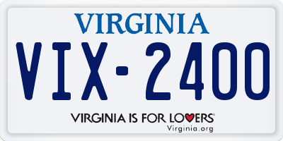 VA license plate VIX2400