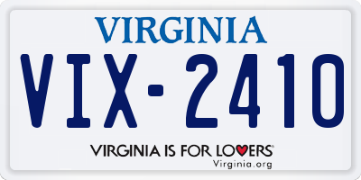 VA license plate VIX2410