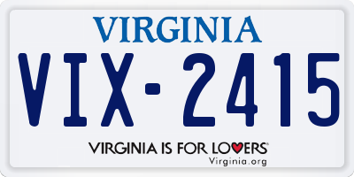 VA license plate VIX2415