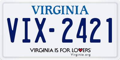 VA license plate VIX2421