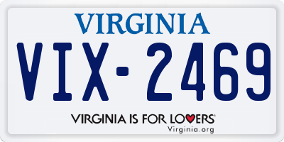 VA license plate VIX2469