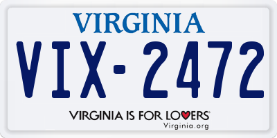 VA license plate VIX2472