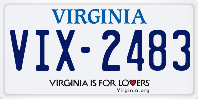 VA license plate VIX2483