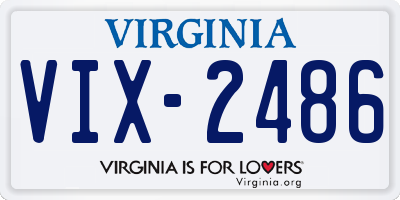 VA license plate VIX2486