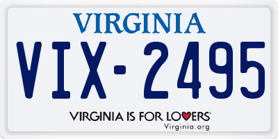 VA license plate VIX2495
