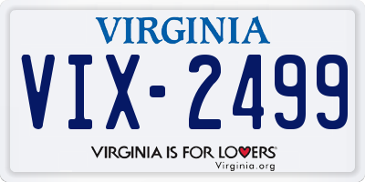 VA license plate VIX2499