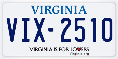 VA license plate VIX2510