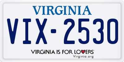 VA license plate VIX2530