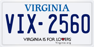 VA license plate VIX2560