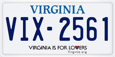 VA license plate VIX2561