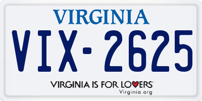 VA license plate VIX2625