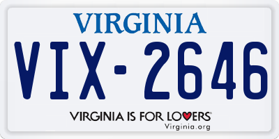 VA license plate VIX2646