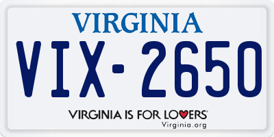 VA license plate VIX2650