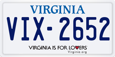 VA license plate VIX2652