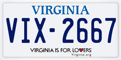 VA license plate VIX2667