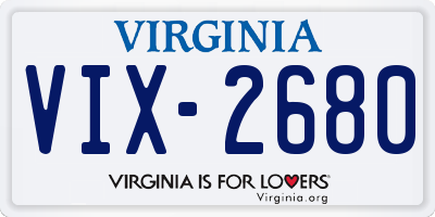 VA license plate VIX2680