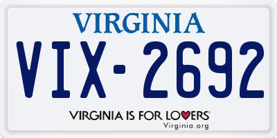 VA license plate VIX2692