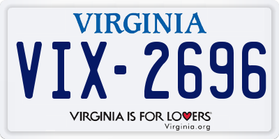 VA license plate VIX2696