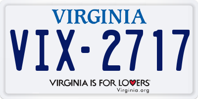 VA license plate VIX2717